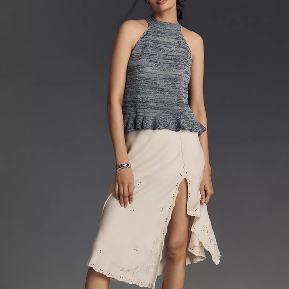 Pilcro Halter Linen Blend Knit Tank Top - Picture 4 of 4